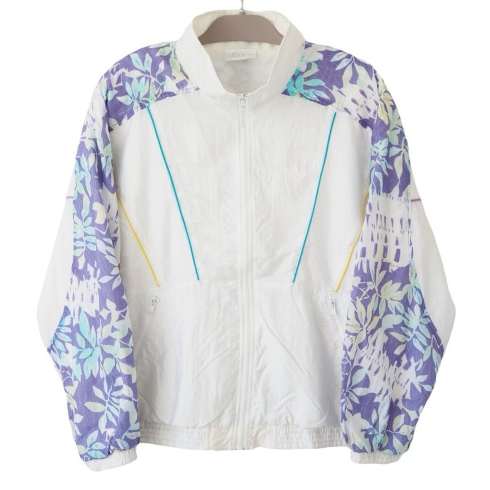 Vintage ADIDAS Track Jacket Full Zip Size women's M Tennis 90s floral pattern